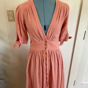 Free People Love of My Life V Neck Peasant Dress
